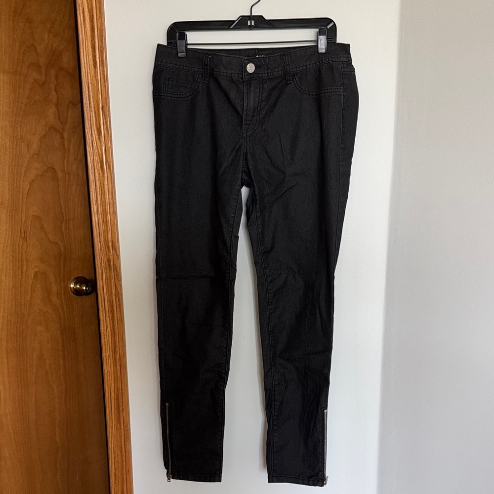 Allen B. By Allen Schwartz Black Slim Zip-Hem Skinny Jean